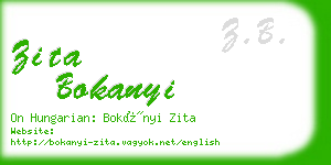 zita bokanyi business card